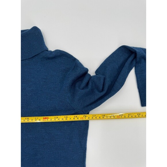 Pendleton Turtleneck Sweater Women's Medium Blue Long Sleeve 100% Merino Wool - Picture 5 of 12